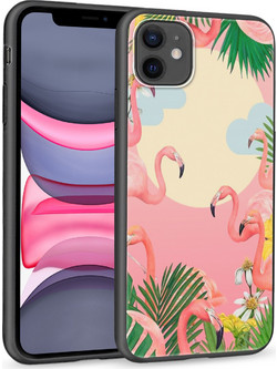 Θήκη iPhone 11 Black TPU - Summer Flamingos
