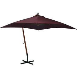 Ομπρέλα Κήπου Κρεμαστή Τετράγωνη Ξύλινη Μπορντό 3x3m 313776