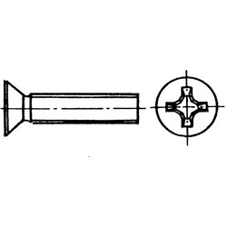 Βίδα σταυρωτή φρεζάτη 5x60 mm Inox 316 DIN 965 / ISO 7046 (11211)