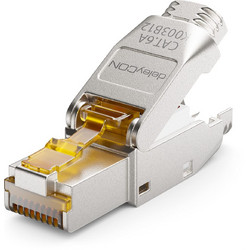 deleyCON 1 x CAT 6a Network Connector RJ45 Tool-Free Shielded 10 Gbit/s Network Plug for Rigid Installation