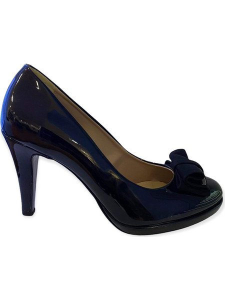 MAKIS SHOES ΓΥΝΑΙΚΕΙΑ ΓΟΒΑ ΛΟΥΣΤΡΙΝΙ, ΜΕ ΦΙΟΓΚΟ 9 CM 3607 , ΜΑΥΡΟ, Γυναίκα