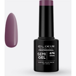 Elixir Semigel 674 Grape Ημιμόνιμο Βερνίκι Νυχιών 5ml