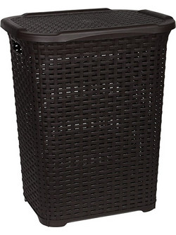 ΚΑΛΑΘΙ ΑΠΛΥΤΩΝ 65lt ΠΛΑΣΤΙΚΟ ΣΧ. RATTAN ΧΡ. ΣΚΟΥΡΟ ΚΑΦΕ