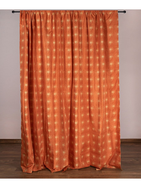 Silk Fashion Κουρτίνα με Τρέσα 280x300 nx6101 Πορτοκαλί