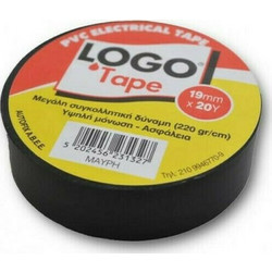Logo Tape Μονωτική Tαινία 19mm x 20m Μαύρη 1τμχ