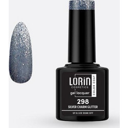 Lorin Gel Lacquer 299 Silver Charm Glitter Ημιμόνιμο Βερνίκι Νυχιών 8ml
