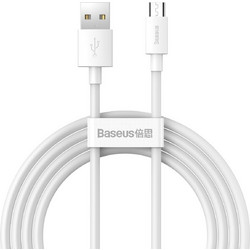 BASEUS TZCAMZJ-02 (6953156203334) | Καλώδιο USB-A σε micro USB, 2.1A, 1,5μ. λευκό (συσκευασία 2τμχ.)