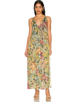 Free People Julianna Midi Καλοκαιρινό Καθημερινό Φόρεμα Κίτρινο OB1434218