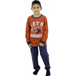Galaxy Let's Shoot Παιδική Πιτζάμα Βαμβακερή Χειμωνιάτικη Κόκκινη Navy Μπλε 102-21-011