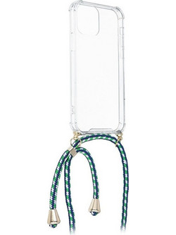 Forcell Cord Back Cover Transparent / Green (Samsung Galaxy A22 5G)
