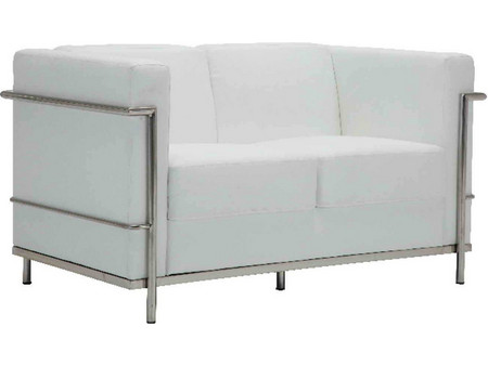 Woodwell Genova Διθέσιος Καναπές από Δερματίνη Λευκός 130x73x71cm E947,21