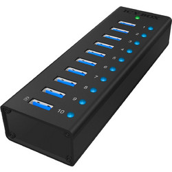RaidSonic Icy Box IB-AC6110 USB Hub 3.0 USB-A με 10 Θύρες USB-A & Εξωτερική Παροχή Ρεύματος