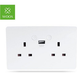 WOOX WiFi Smart Διπλή Πρίζα Τοίχου-R4053
