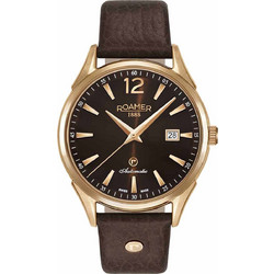 Roamer Ανδρικό Ρολόι με Καφέ Δερμάτινο Λουράκι R550660496505