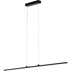LUCE Nero LED-SHANGHAI-S1C NERO Κρεμαστό Φωτιστικό Οροφής Ράγα Μονόφωτο LED με Θερμό Λευκό Φως Μαύρο
