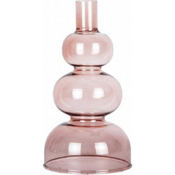 Κηροπήγιο Circles PT3893PI 10x20cm Pink Present Time Γυαλί