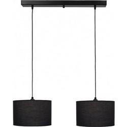 Heronia Lighting ΗΚ-03 Κρεμαστό Φωτιστικό Οροφής Ράγα Δίφωτο E27 Μαύρο 14-0166
