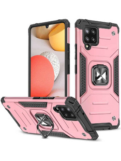 Wozinsky Ring Armor Kickstand Tough Rugged Back Cover Pink (Samsung Galaxy A42)