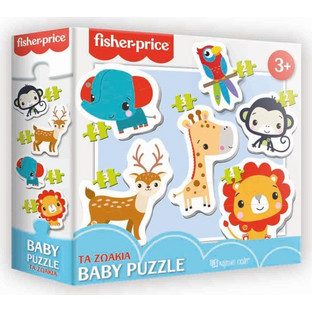 Παιδικό Puzzle Fisher-Price Χάρτινη ΠόληΤα Ζωάκια 2x2 + 2x3 + 2x4 Κομμάτια