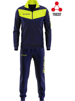 Givova Tuta Visa Ανδρικό Σετ Φόρμας με Λάστιχο Navy Μπλε Lime TR018F-0419