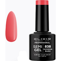 Elixir Semigel 838 Shimmering Blush Ημιμόνιμο Βερνίκι Νυχιών 8ml