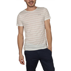 Ryujee ανδρικό ριγέ T-shirt κρεμ μελανζέ ry-tyler-cr