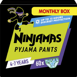 Pampers Ninjamas Boy Pyjama Night Pants Monthly Pack Πάνες Βρακάκι 17-30kg 60τμχ