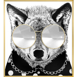 Supergreens Πίνακας Racoon Thug Life με ασημί καθρέφτη MDF/Καμβάς 118x130 εκ. 3710-5