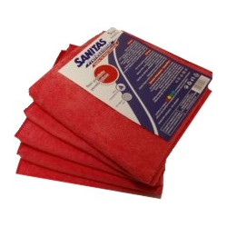 SANITAS Πανί microfibre SAN PR κόκκινο 5τεμ 37 x 37cm