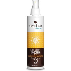 Messinian Spa 2 In 1 Αντηλιακό Spray Προσώπου & Σώματος SPF30 250ml