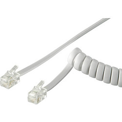 GOOBAY καλώδιο τηλεφώνου 50246, spiral, RJ10 4P4C, CCA, 2m, λευκό