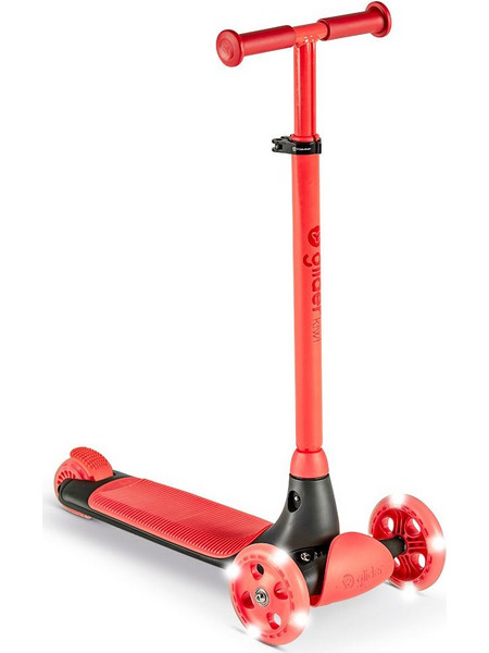 YVolution Yglider Kiwi Αναδιπλούμενο Παιδικό Πατίνι Τρίτροχο με Φωτάκια Κόκκινο