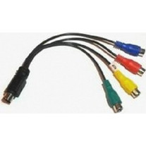 7 PIN S-Video Male to 4-RCA Female Composite AV Cable 0.3m