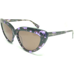 Max & Co MO0047 55E Γυναικεία Γυαλιά Ηλίου Cat Eye Κοκάλινα Μαύρα με Καφέ Polarized Φακό