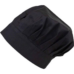 Σκούφος Chef μαύρος 65% pol / 35% cotton με κλείσιμο χράτς MARK980 BLACK
