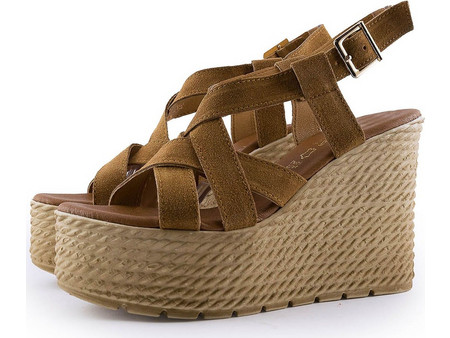Love4shoes Καλοκαιρινές Γυναικείες Πλατφόρμες Ψηλές Ταμπά 220