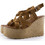 Love4shoes Καλοκαιρινές Γυναικείες Πλατφόρμες Ψηλές Ταμπά 220