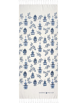 Greenwich Polo Club 3670 Πετσέτα Παρεό Θαλάσσης Μπλε Λευκή 80x180cm