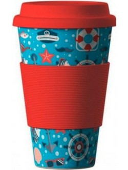 Balev Bamboo Cup Οικολογική Κούπα από μπαμπού (σχέδιο Sea) 400ml