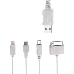 POWERTECH καλώδιο USB 4 in 1 PT-214, 1m, λευκό PT-214