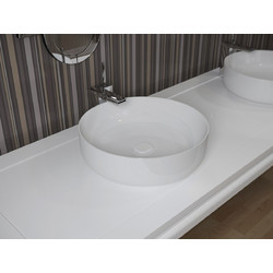 Olympia Metamorfosis 42450 Επικαθήμενος Νιπτήρας Μπάνιου Στρογγυλός Πορσελάνης 45x14cm Λευκός 60100