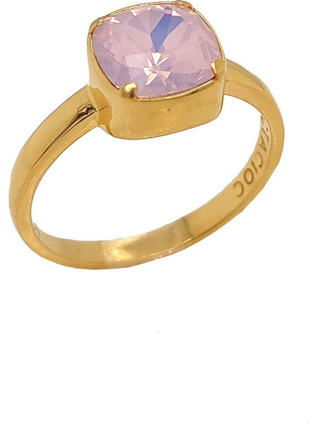 Δαχτυλίδι Anastasios Creations χρυσό ασήμι 925 με swarovski water rose 8x8mm FD739