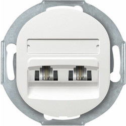 Eon E613.0 Double Telephone Socket Without Cover Frame 2xRJ12 6/4 Cat 3, White - (ERW-EON-E613.0)
