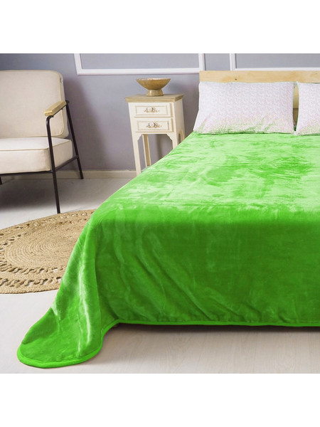 Κουβέρτα βελούδινη μονή 160x220cm deluxe Joli 1800gr Λαχανί