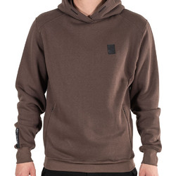Double Ανδρικό Φούτερ Fleece με Κουκούλα Χωρίς Τσέπες Καφέ MTOP-83