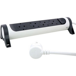 Legrand SurgeArrest 4 Outlets 1.5m Cable White/Grey Rotating
