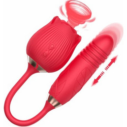 Double Pleasure suction Rose with thrusting bullet 38 cm