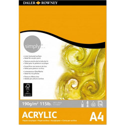 DALER ROWNEY ΜΠΛΟΚ SIMPLY ACRYLIC PAD 190G/M2 21X29.7CM 16Φ
