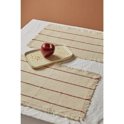 Σουπλά Ploma CAPLOMA35ROJ 35x50cm Beige-Red Calma House 100% Βαμβάκι