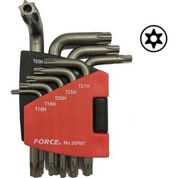 Σετ 9 Κλειδιά Torx σε Σχήμα Ταφ Force 5098T